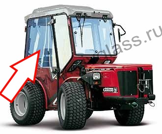 Трактор Antonio Carraro TTR 4400 HST - Стекло дверное правое  (закаленное), плоское, 12 отверстий, размер 940 мм * 1500 мм

​