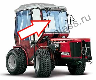 Трактор Antonio Carraro TTR 4400 HST - Стекло дверное левое (закаленное), плоское, 12 отверстий, размер 940 мм * 1500 мм